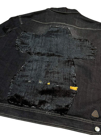 akdmks custom black oversized denim jacket