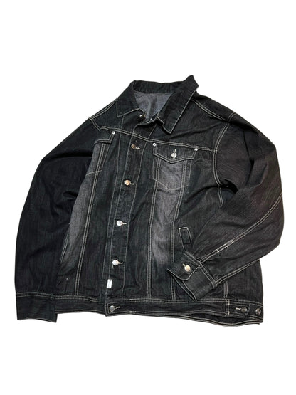 akdmks custom black oversized denim jacket