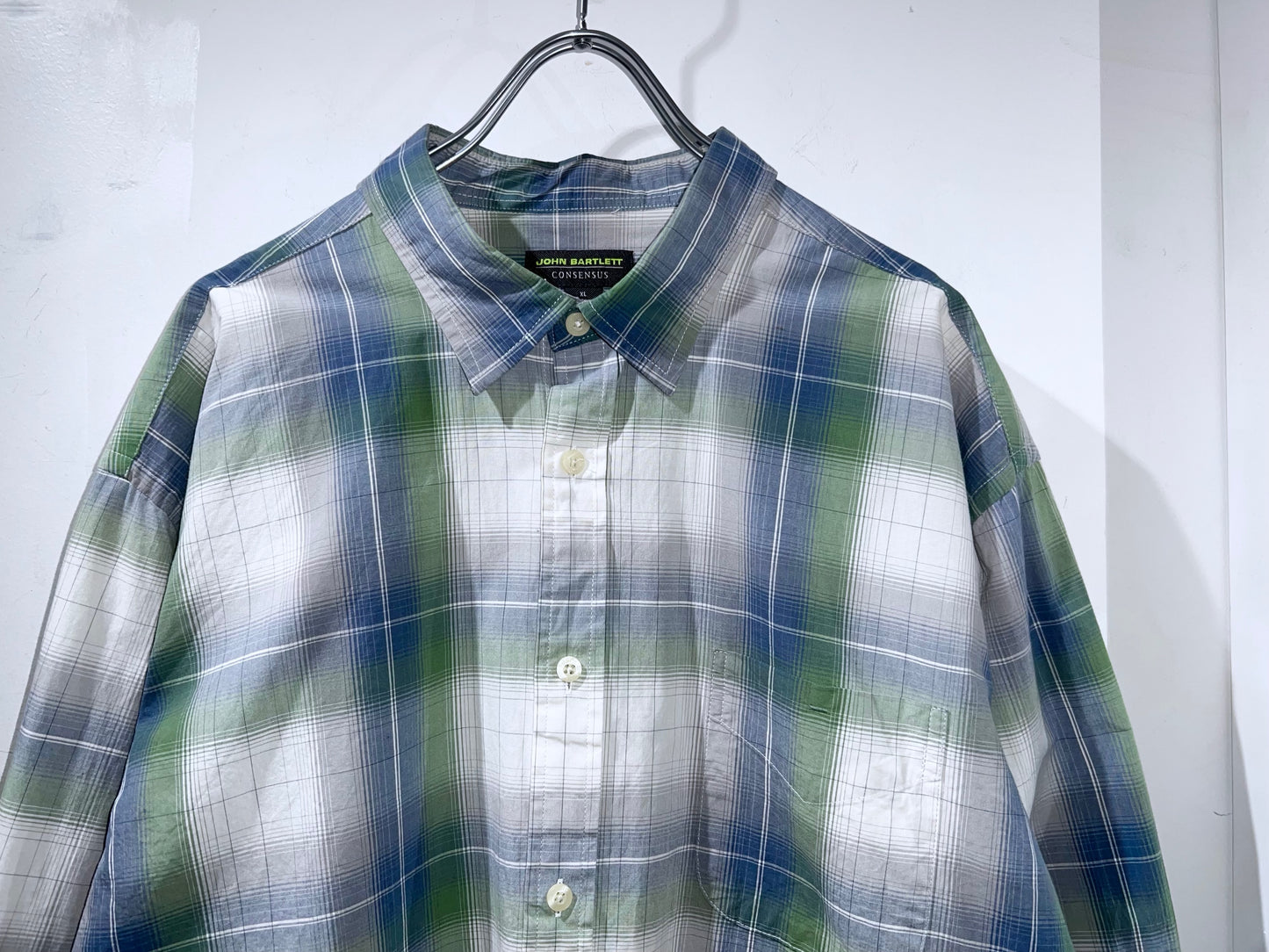 00s John Bartlett Cotton Ombre Check Shirt
