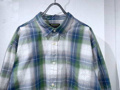 00s John Bartlett Cotton Ombre Check Shirt