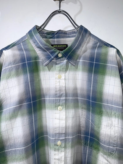 00s John Bartlett Cotton Ombre Check Shirt