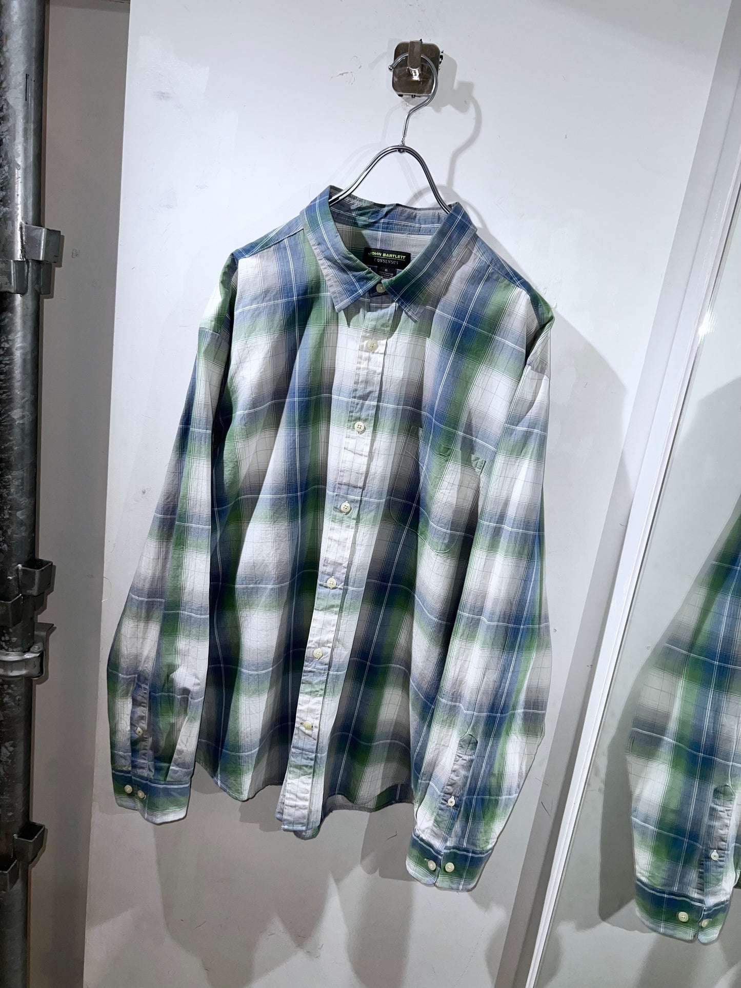 00s John Bartlett Cotton Ombre Check Shirt