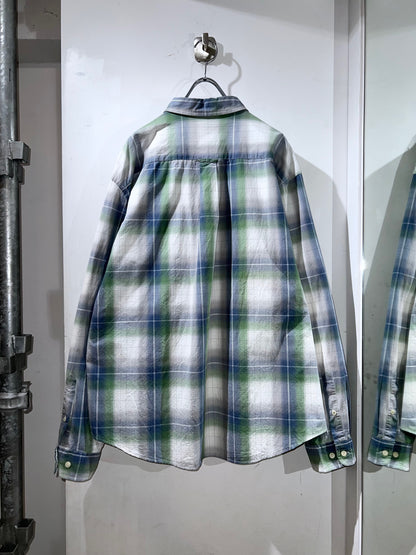 00s John Bartlett Cotton Ombre Check Shirt