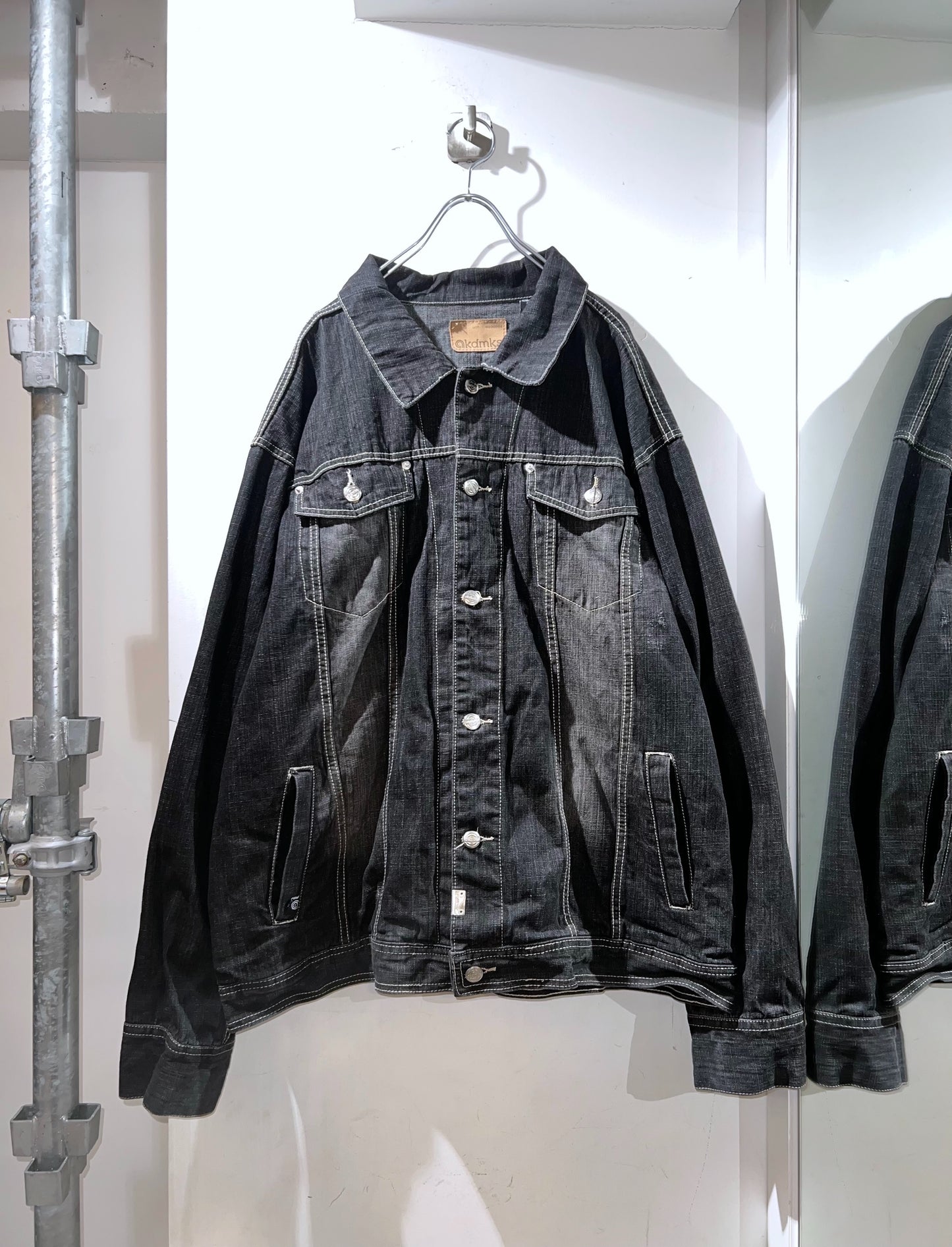 akdmks custom black oversized denim jacket