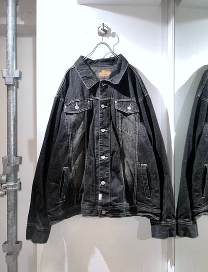 akdmks custom black oversized denim jacket
