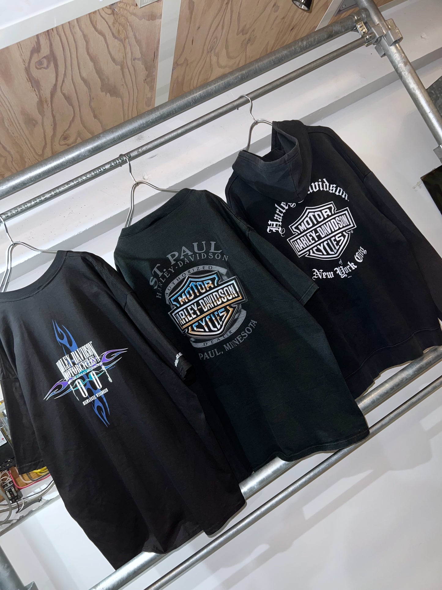 00s Harley Davidson NYC Logo Printed Hoodie
