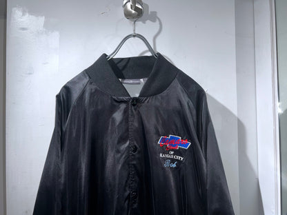 90s Vintage Auburn Sport Satin Black Varsity Jacket