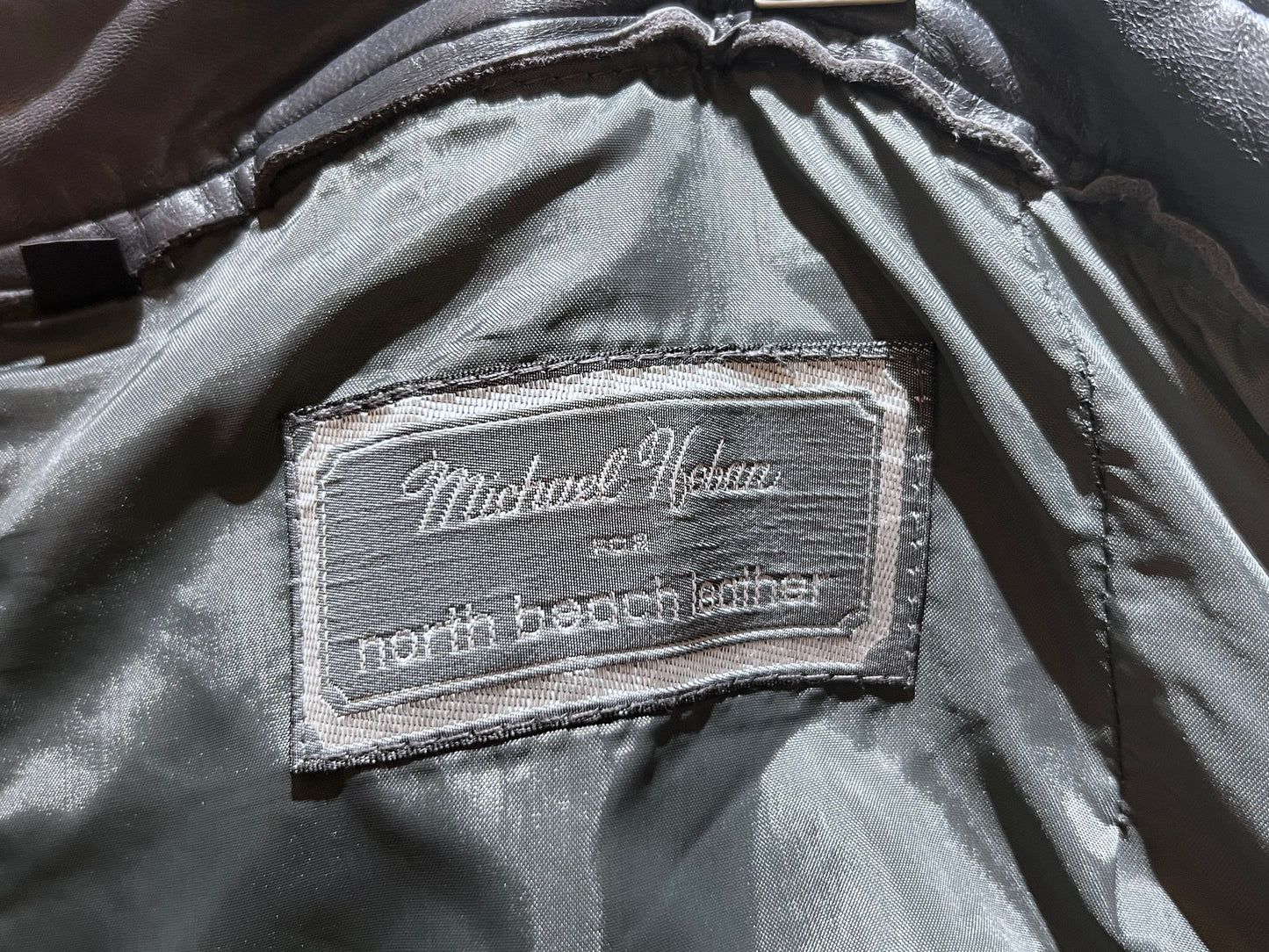 Vintage Grey Real Leather Wide Leg Trousers