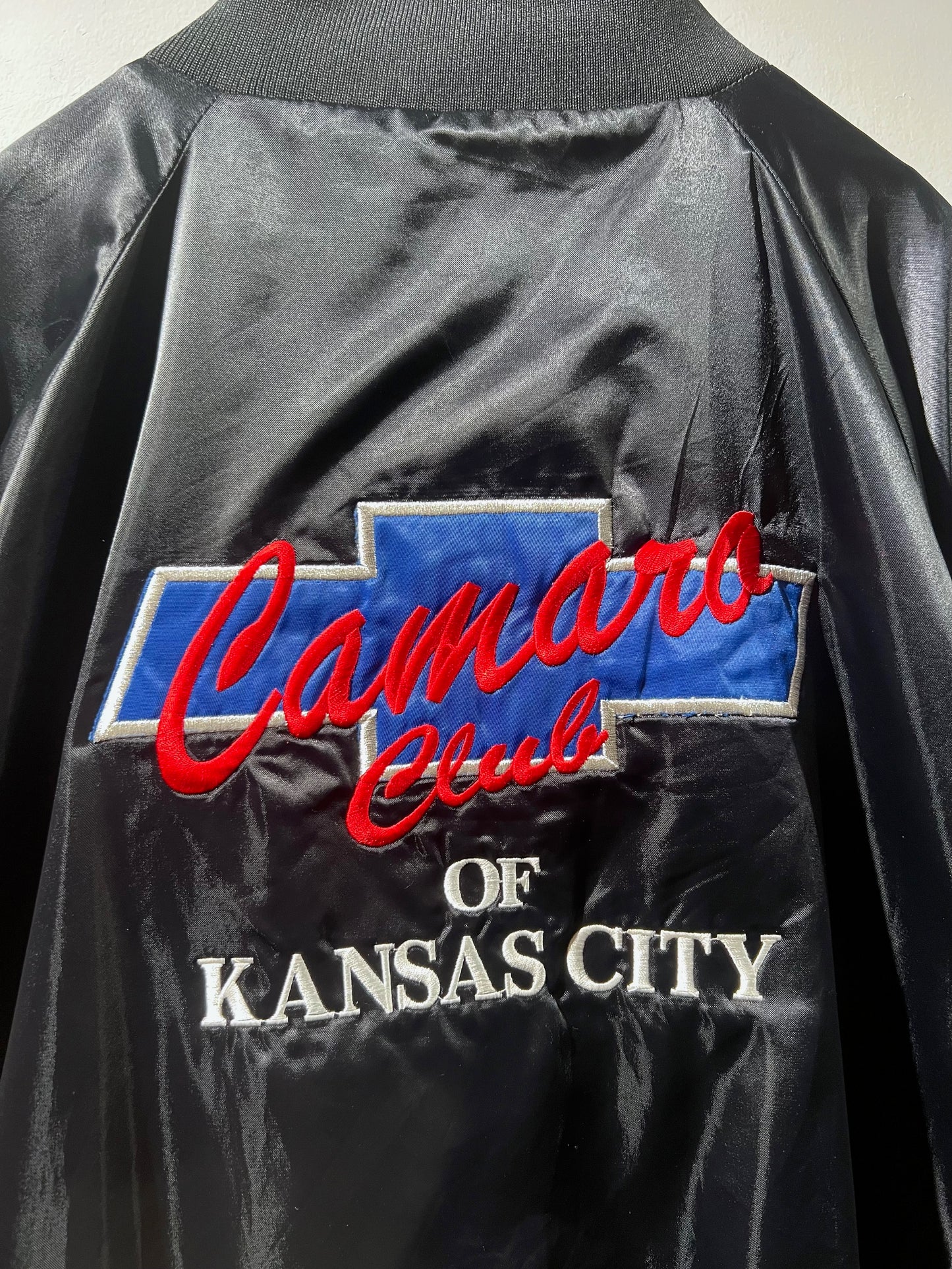 90s Vintage Auburn Sport Satin Black Varsity Jacket