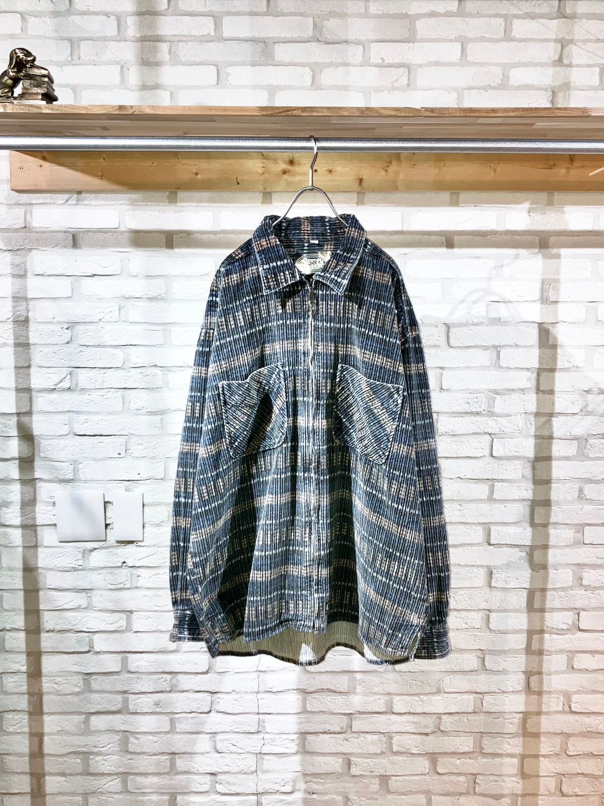 Old Printed Couduroy Zip Shirt
