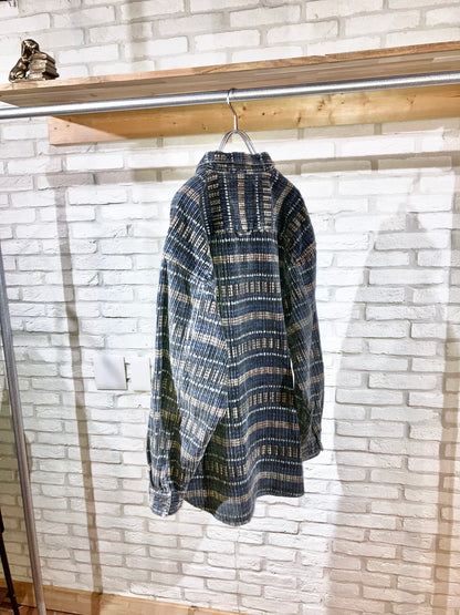 Old Printed Couduroy Zip Shirt