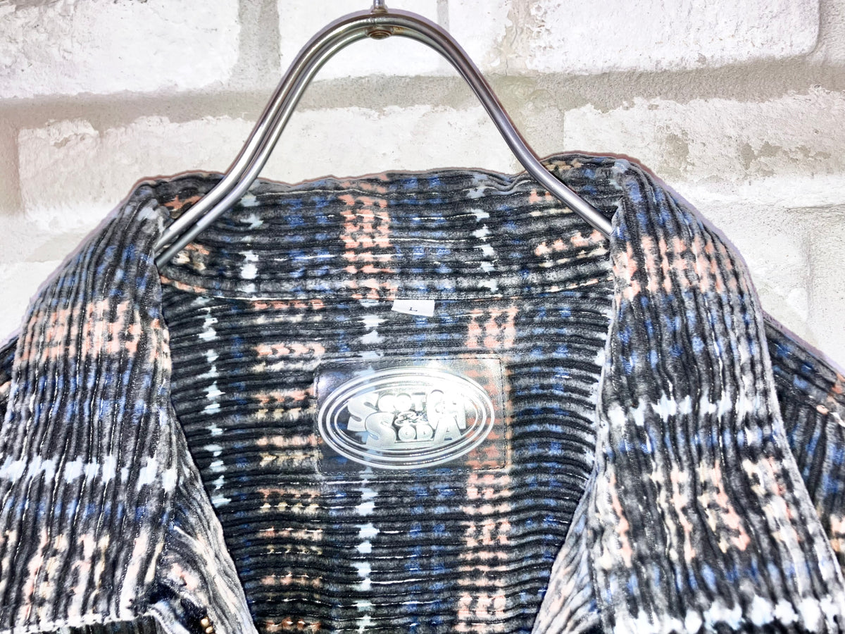Old Printed Couduroy Zip Shirt
