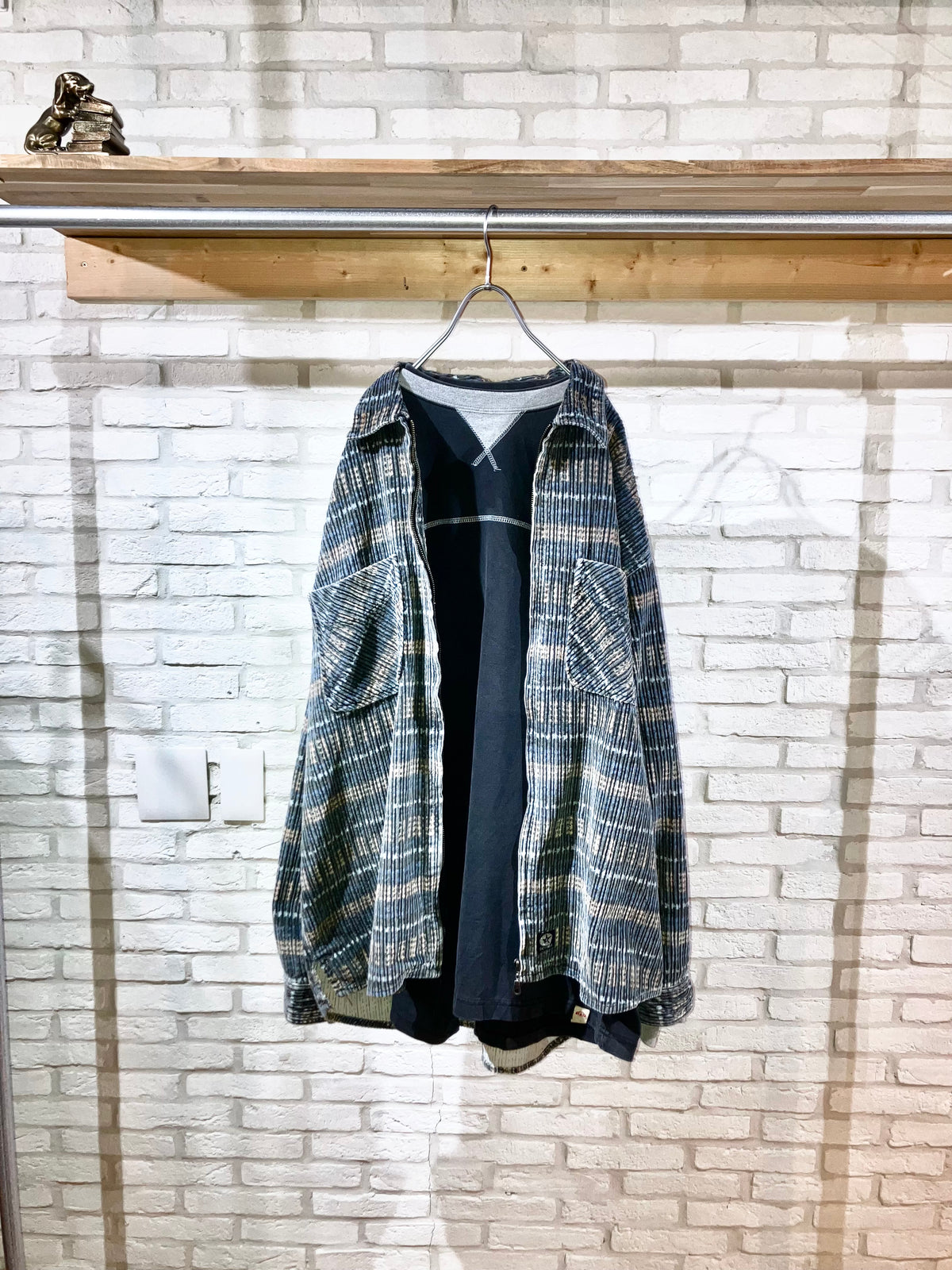 Old Printed Couduroy Zip Shirt