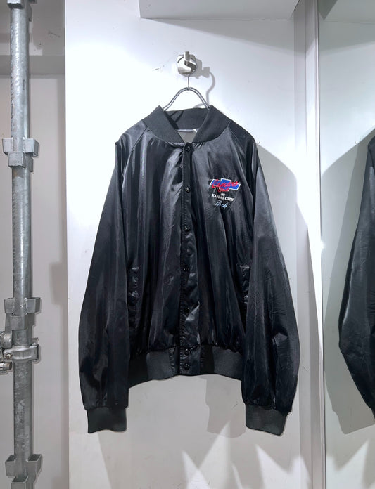 90s Vintage Auburn Sport Satin Black Varsity Jacket