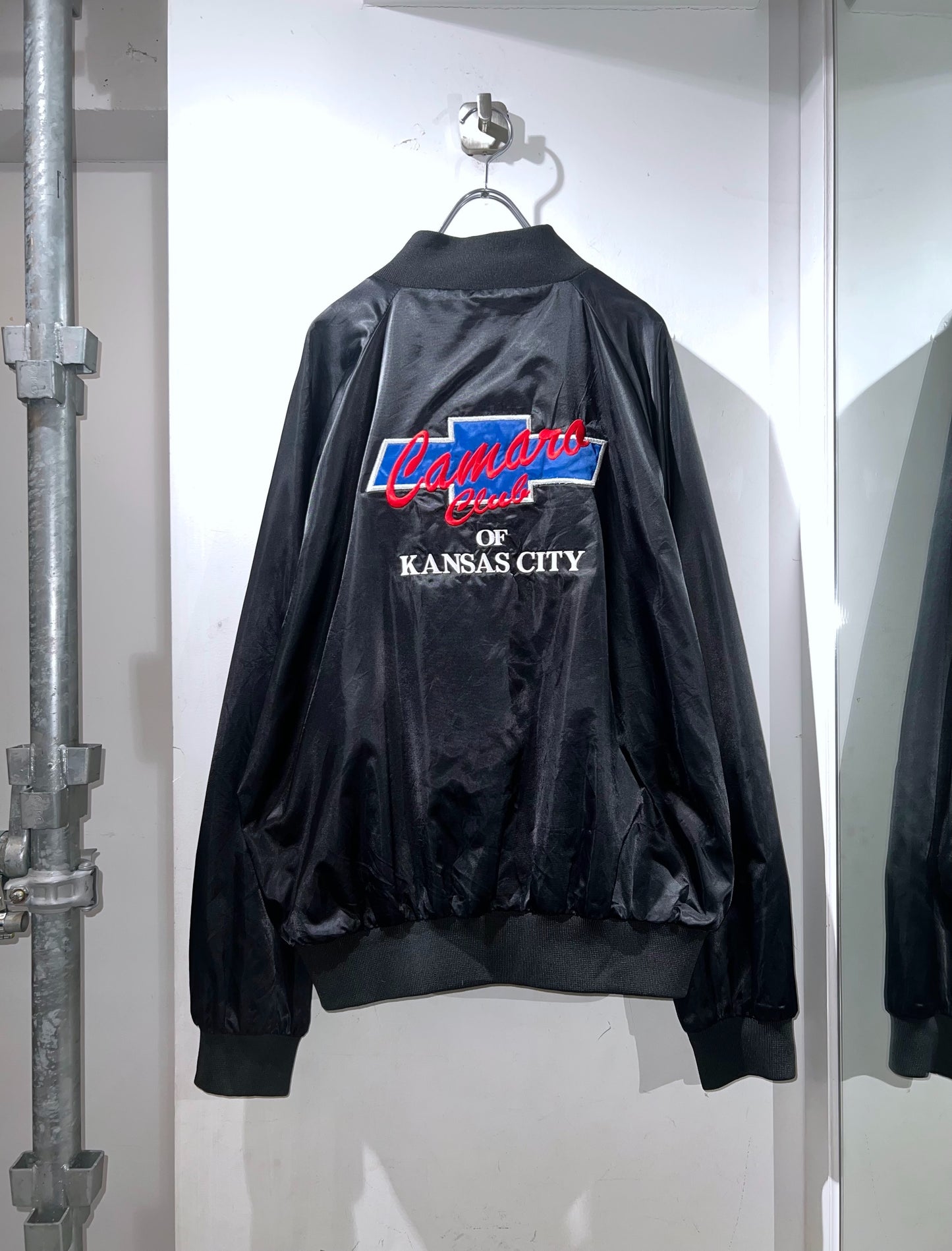 90s Vintage Auburn Sport Satin Black Varsity Jacket