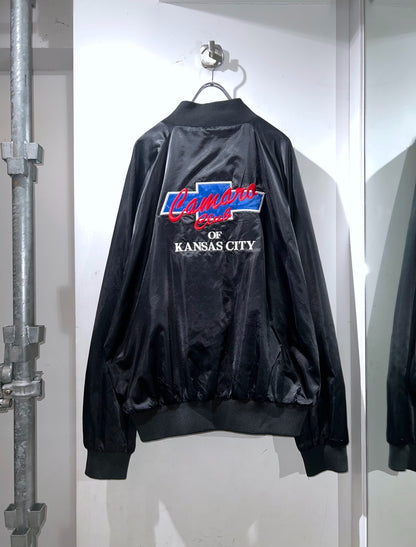 90s Vintage Auburn Sport Satin Black Varsity Jacket