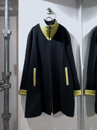 Old LAUREN MEREN Bi-Color Wool Zip Coat