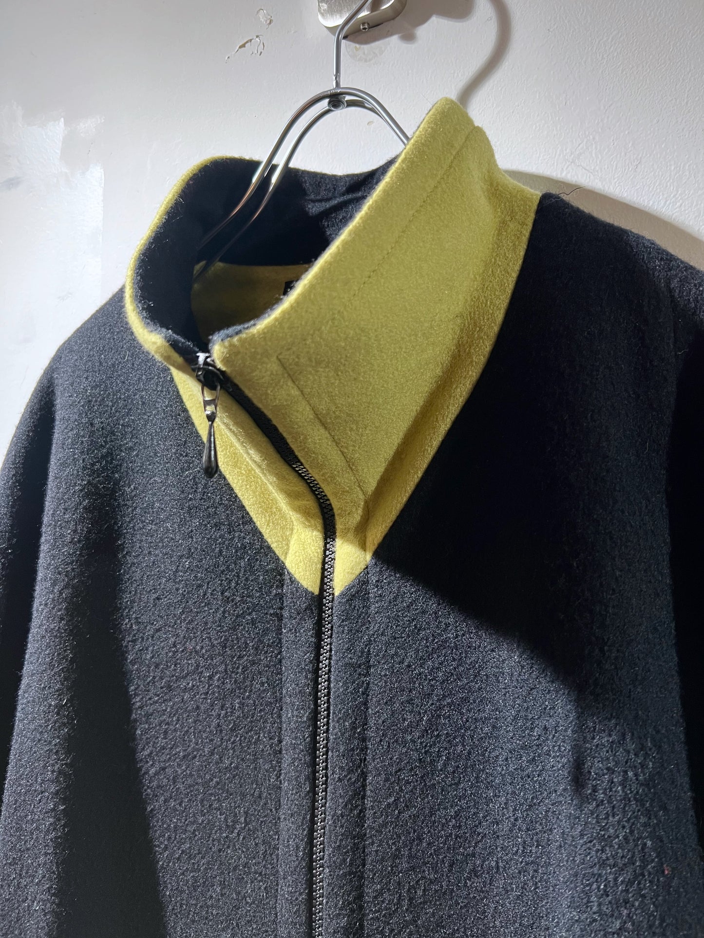 Old LAUREN MEREN Bi-Color Wool Zip Coat