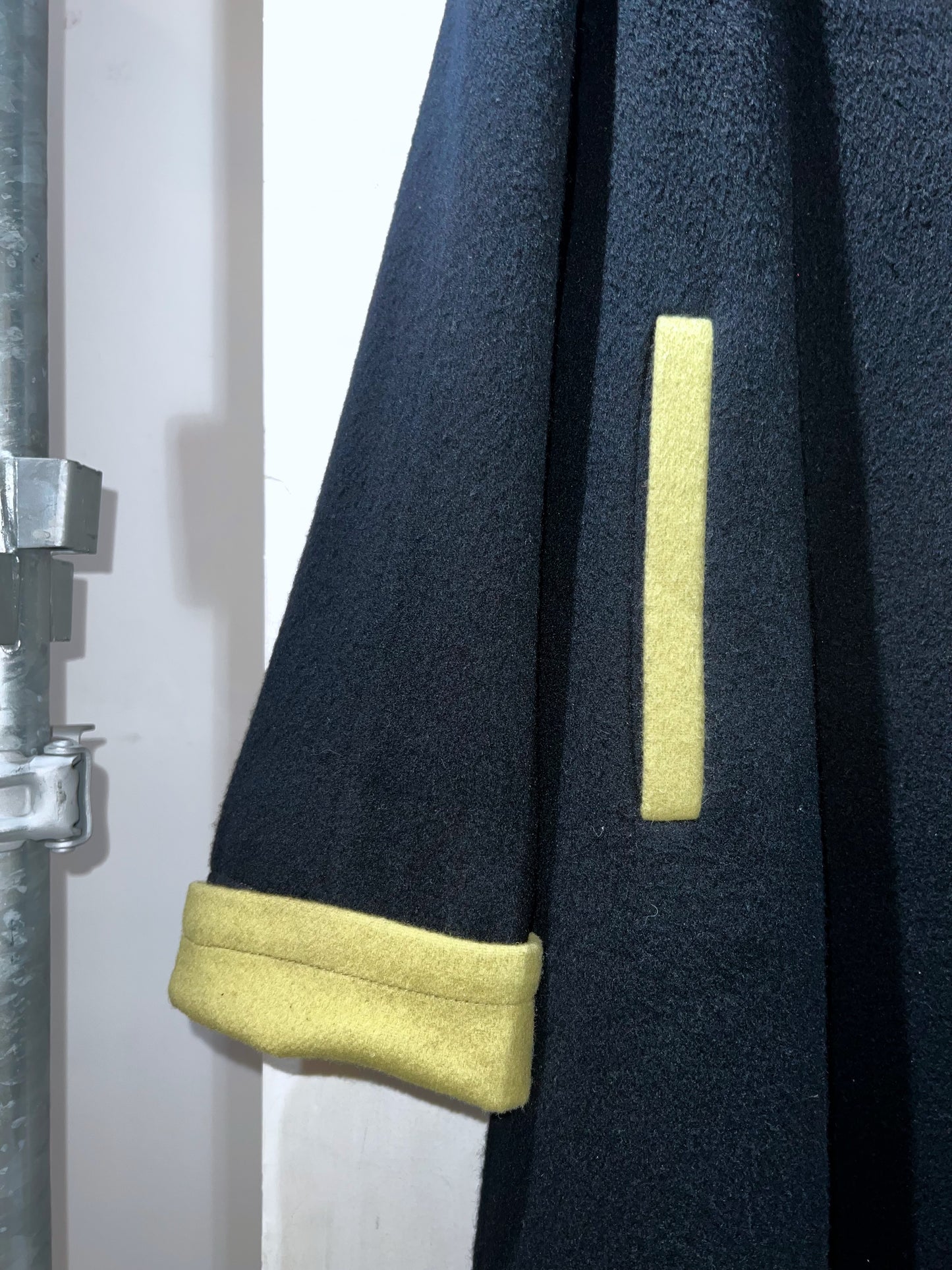 Old LAUREN MEREN Bi-Color Wool Zip Coat