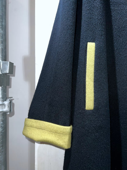 Old LAUREN MEREN Bi-Color Wool Zip Coat