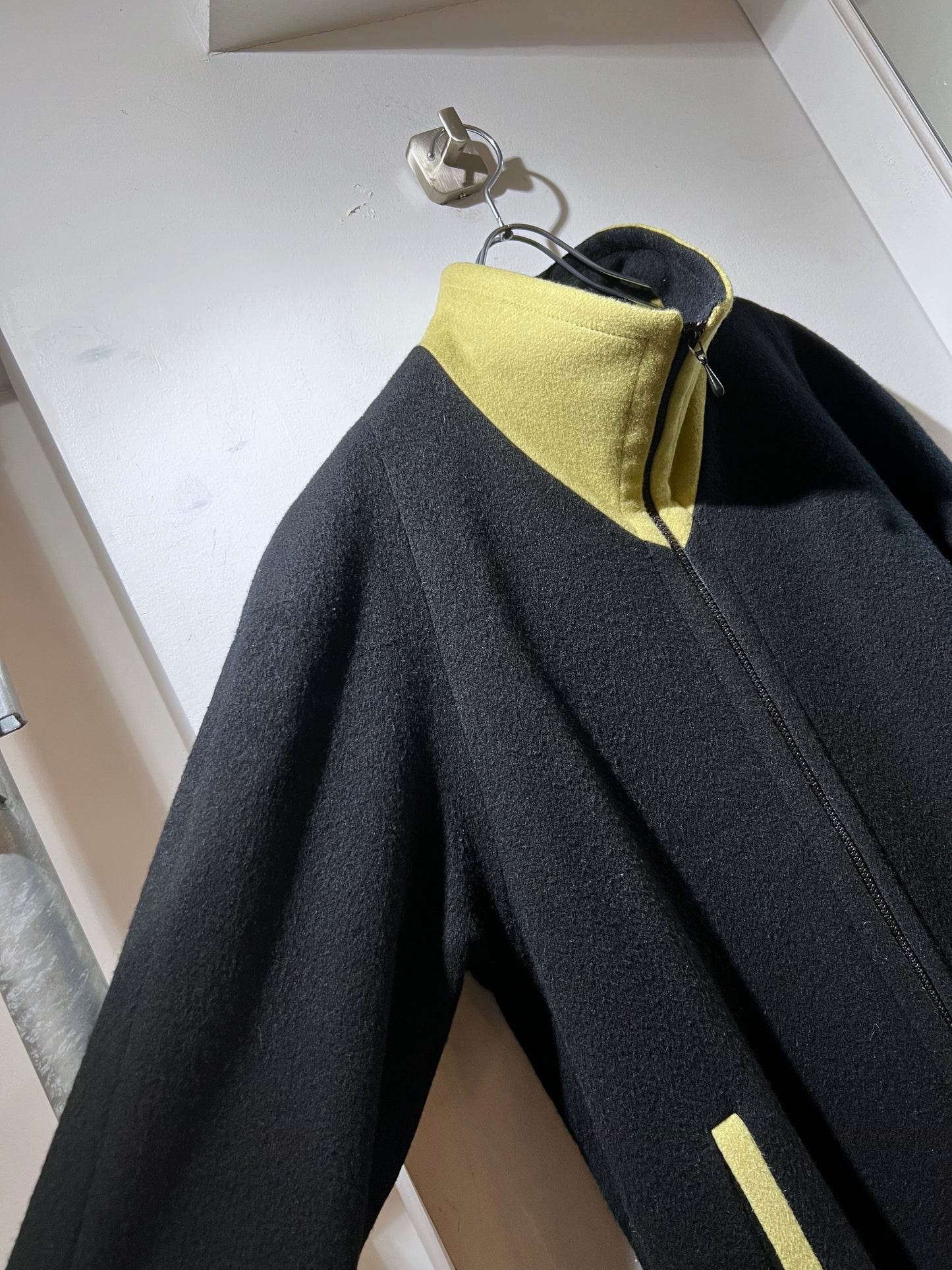 Old LAUREN MEREN Bi-Color Wool Zip Coat