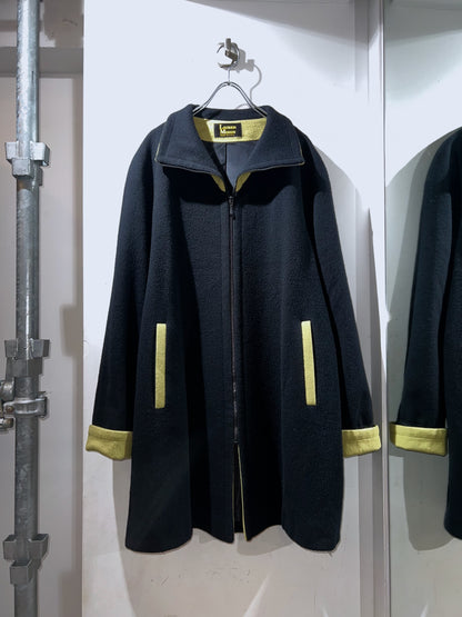 Old LAUREN MEREN Bi-Color Wool Zip Coat