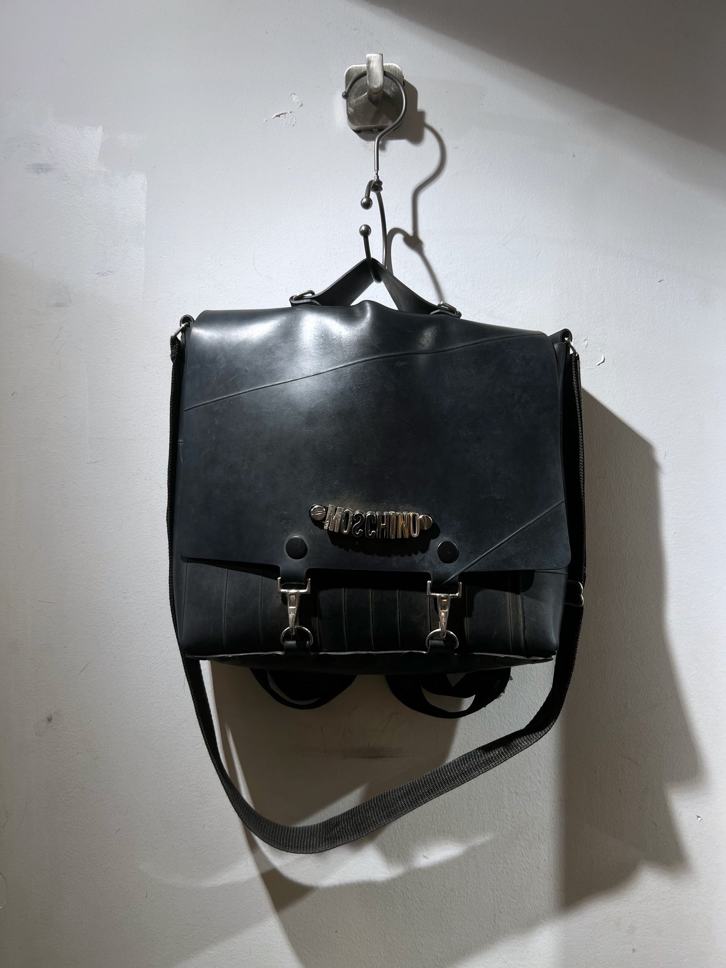 Rare Old MOSCHINO Rubber Coating 3Way Bag