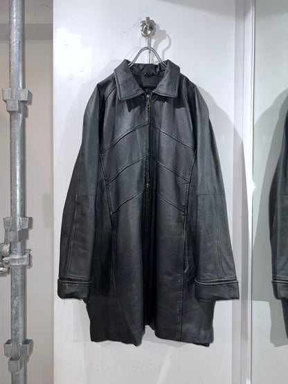 old Leather Zip Thru Coat