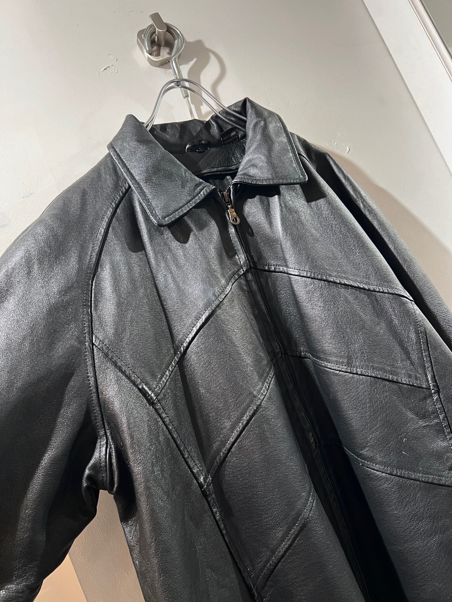 old Leather Zip Thru Coat