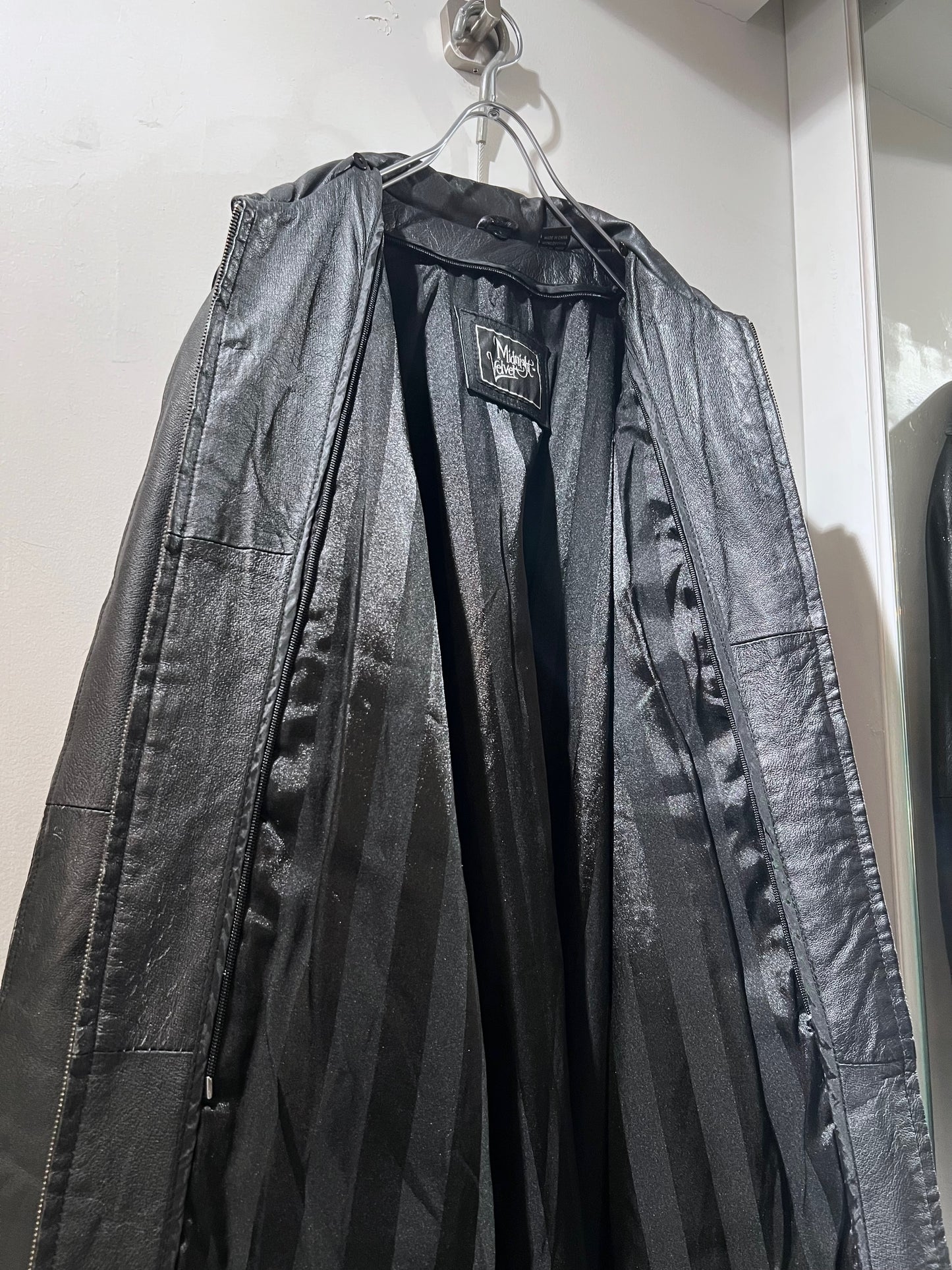 old Leather Zip Thru Coat