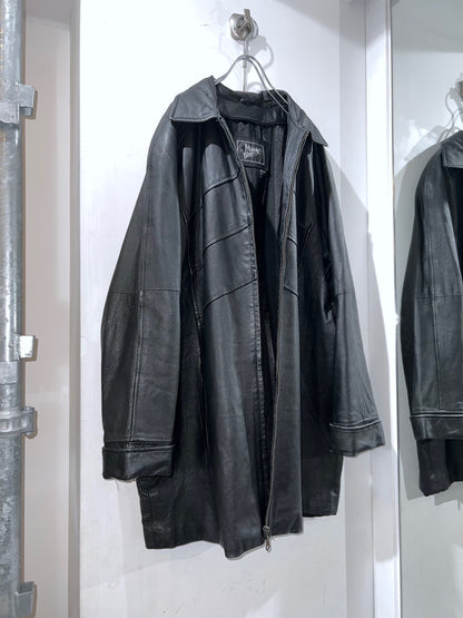 old Leather Zip Thru Coat