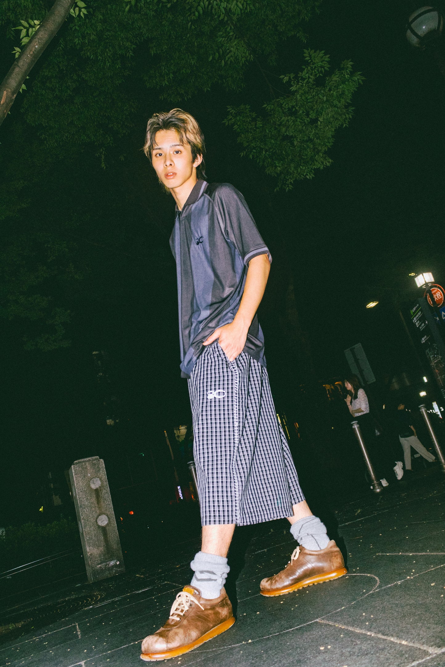 PE°CORE BAGGY PLAID SHORTS