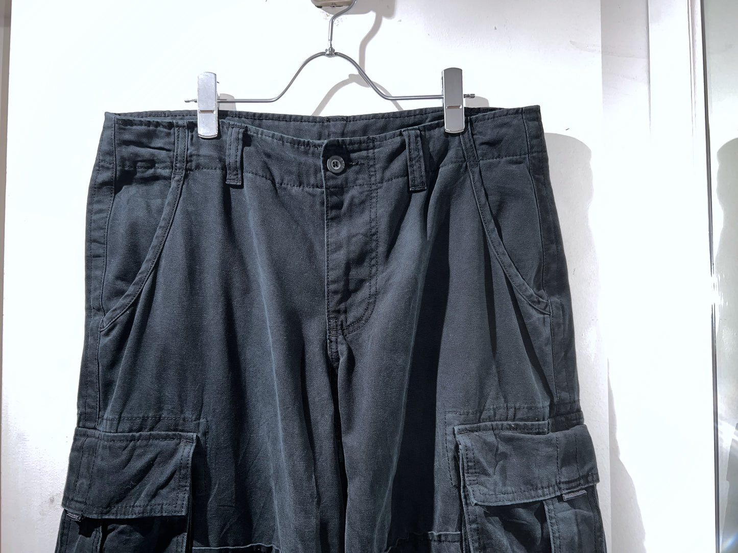 No Boundaries Faded Black Wide Cargo Pants