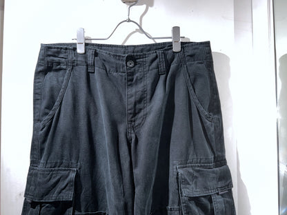 No Boundaries Faded Black Wide Cargo Pants