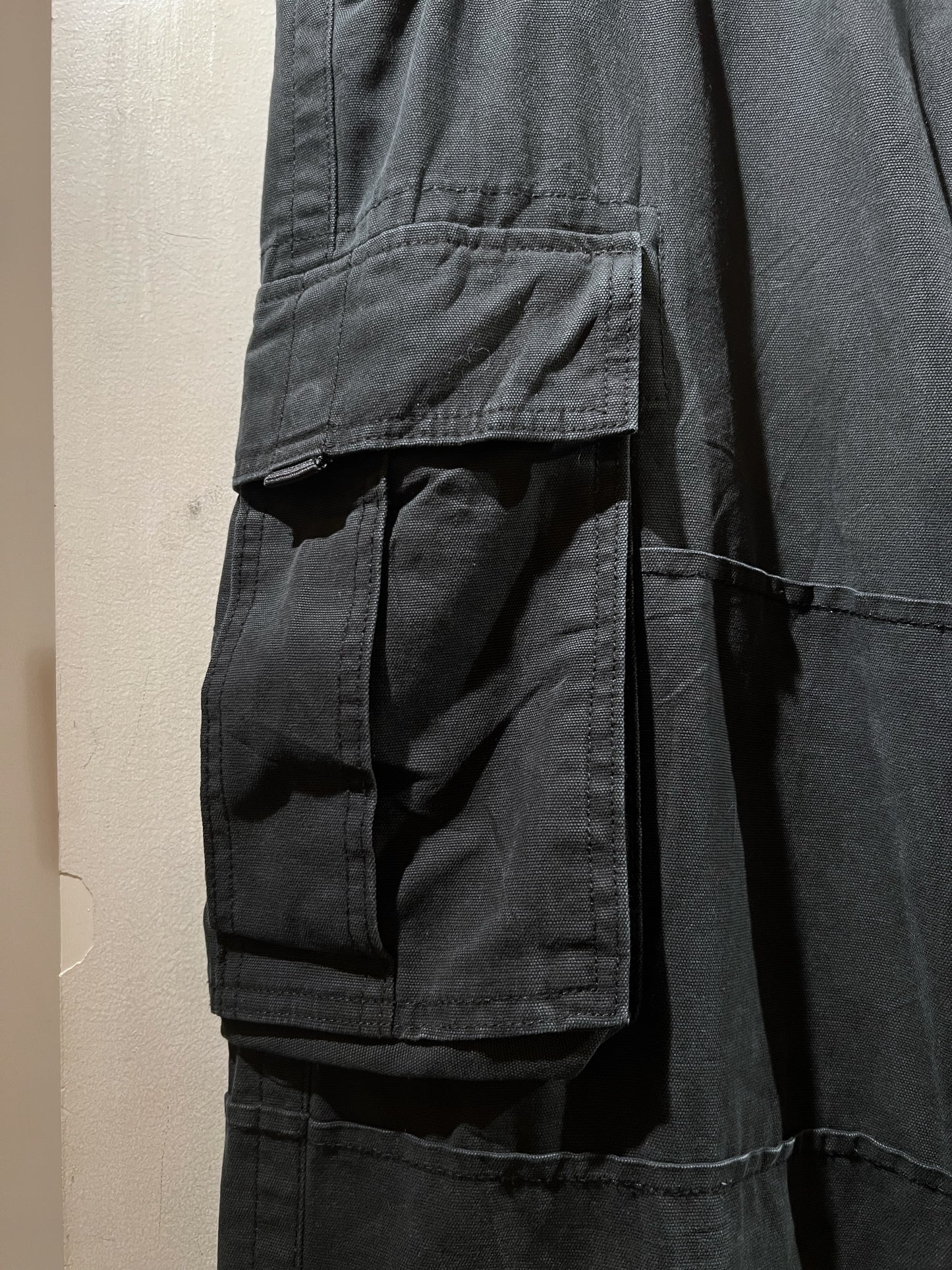 No Boundaries Faded Black Wide Cargo Pants