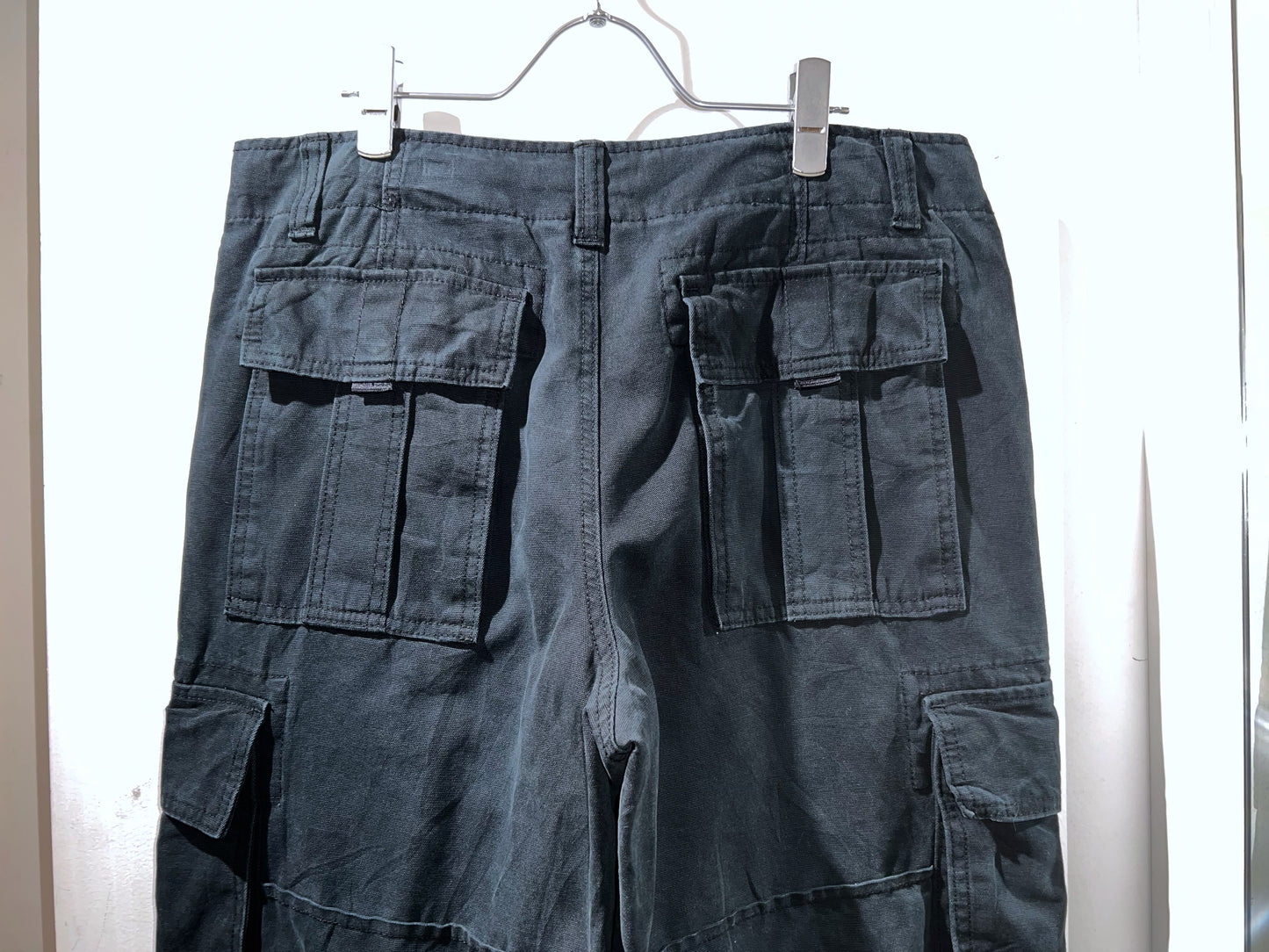 No Boundaries Faded Black Wide Cargo Pants