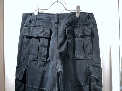 No Boundaries Faded Black Wide Cargo Pants