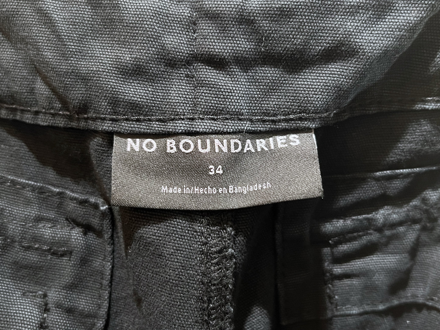 No Boundaries Faded Black Wide Cargo Pants