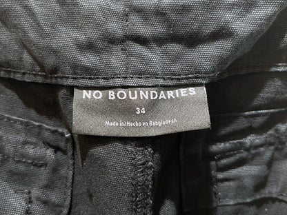 No Boundaries Faded Black Wide Cargo Pants