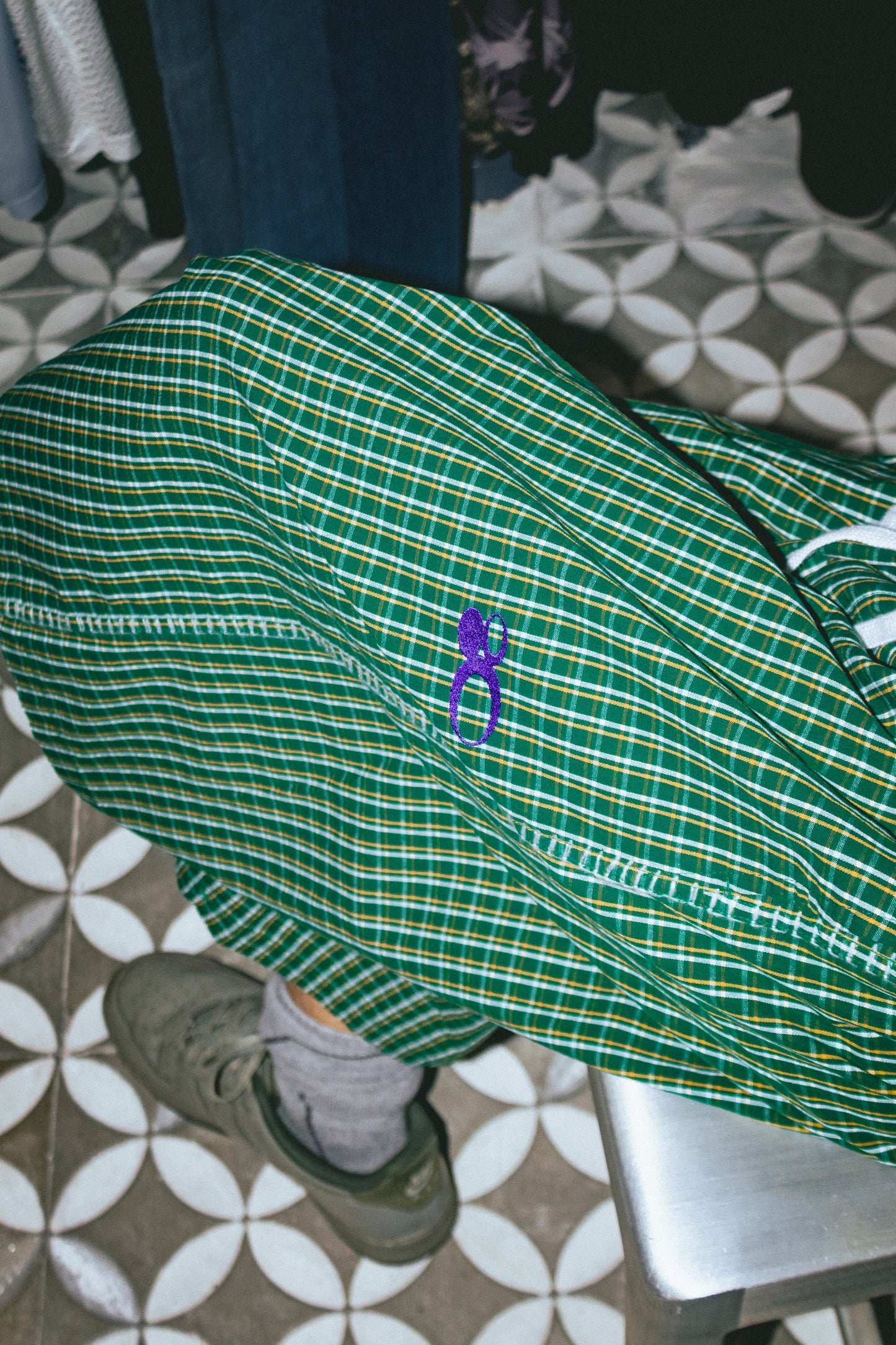 PE°CORE BAGGY PLAID SHORTS
