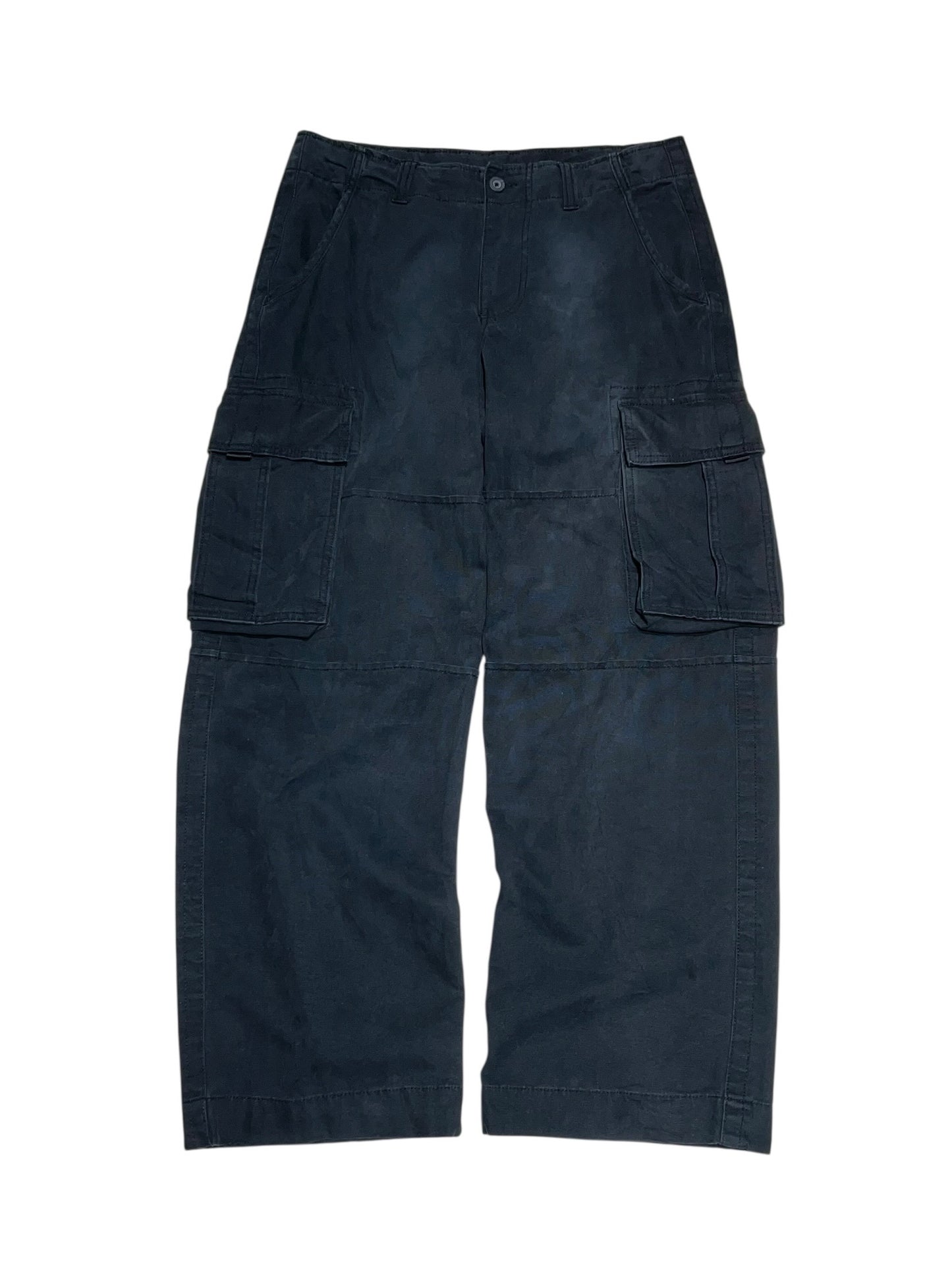 No Boundaries Faded Black Wide Cargo Pants