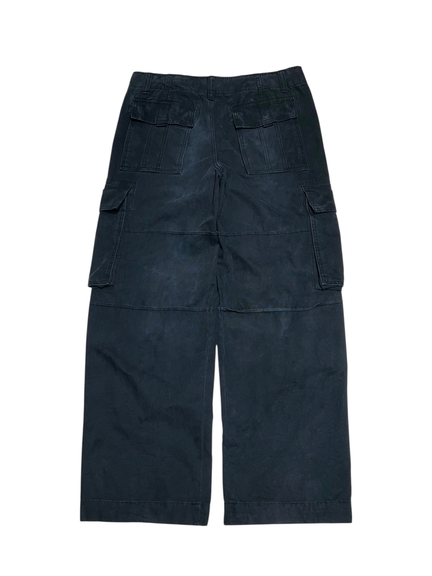 No Boundaries Faded Black Wide Cargo Pants