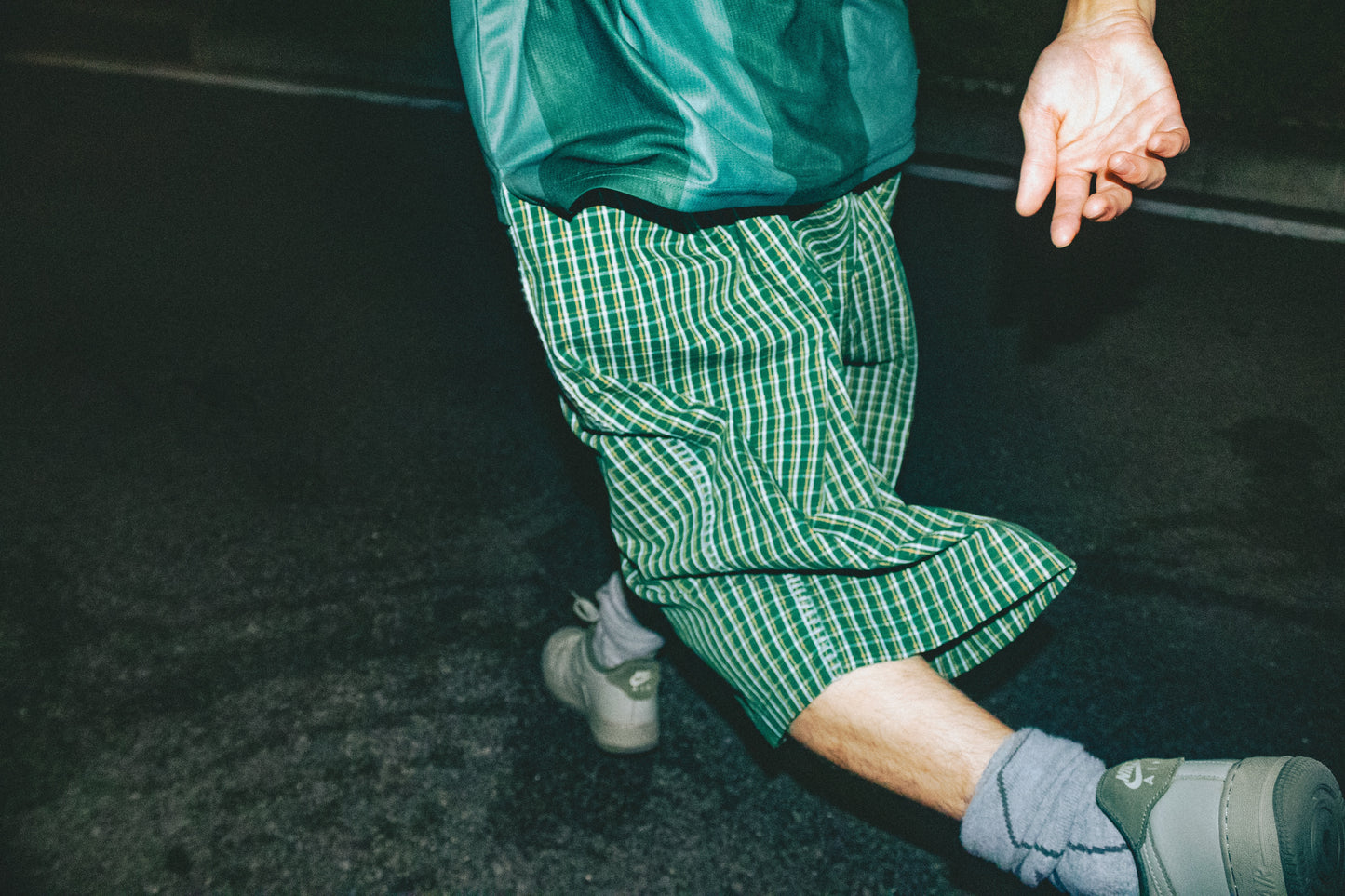 PE°CORE BAGGY PLAID SHORTS