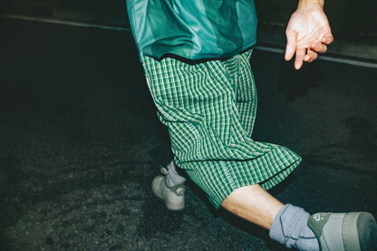 PE°CORE BAGGY PLAID SHORTS