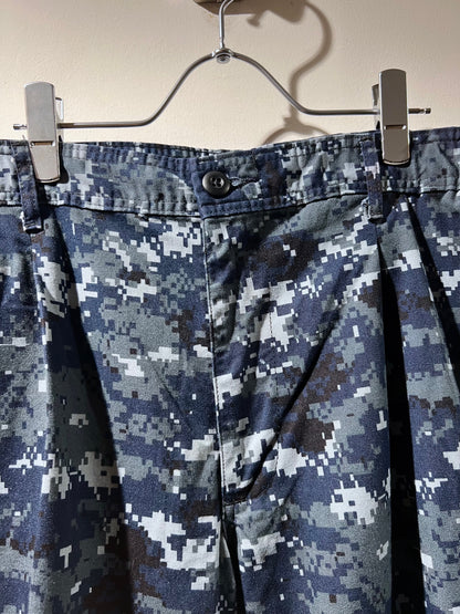 Blue Digital Camouflage Military Pants