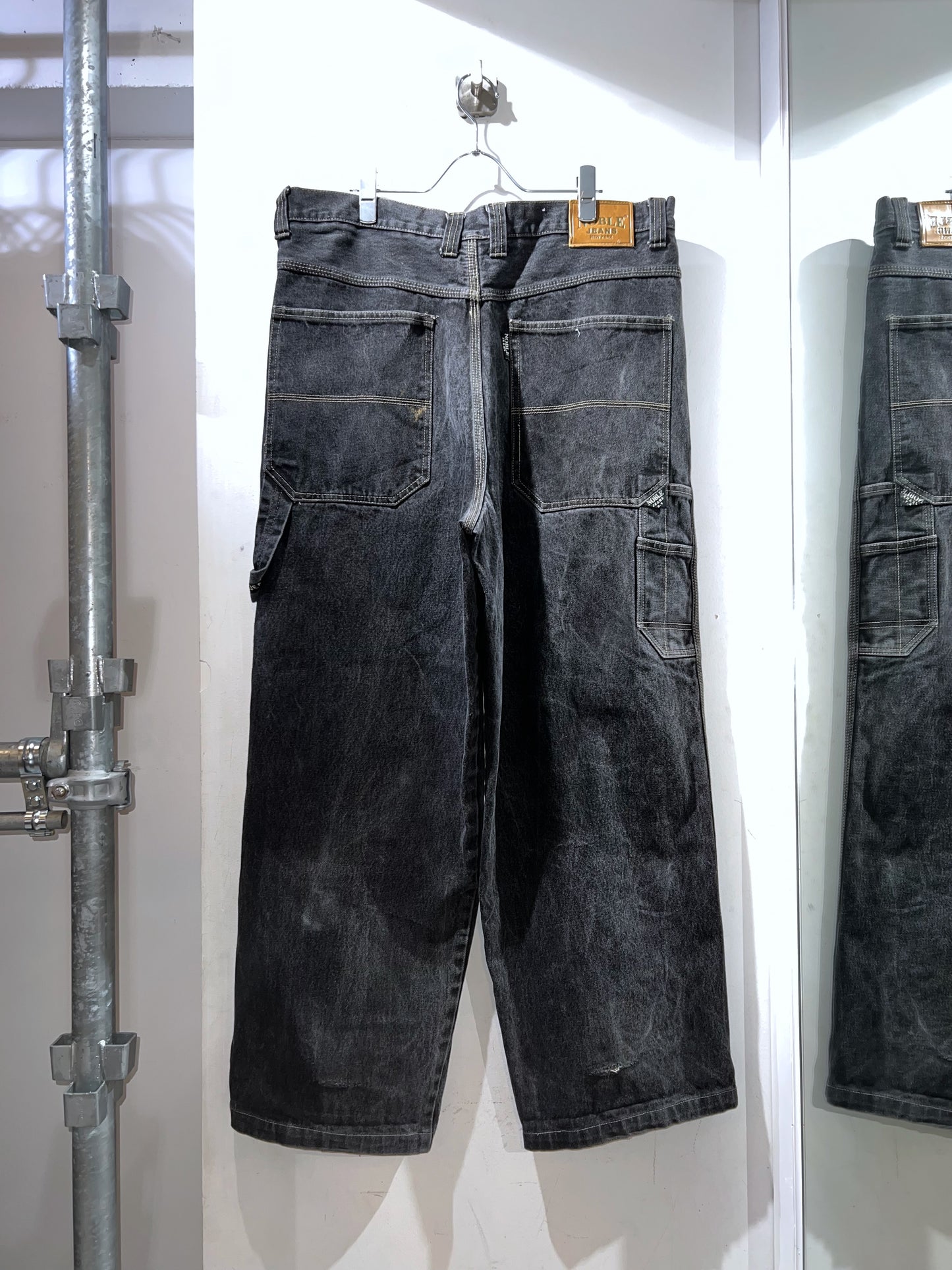 NOBLE JEANS Rugged Black Wide Denim Pants