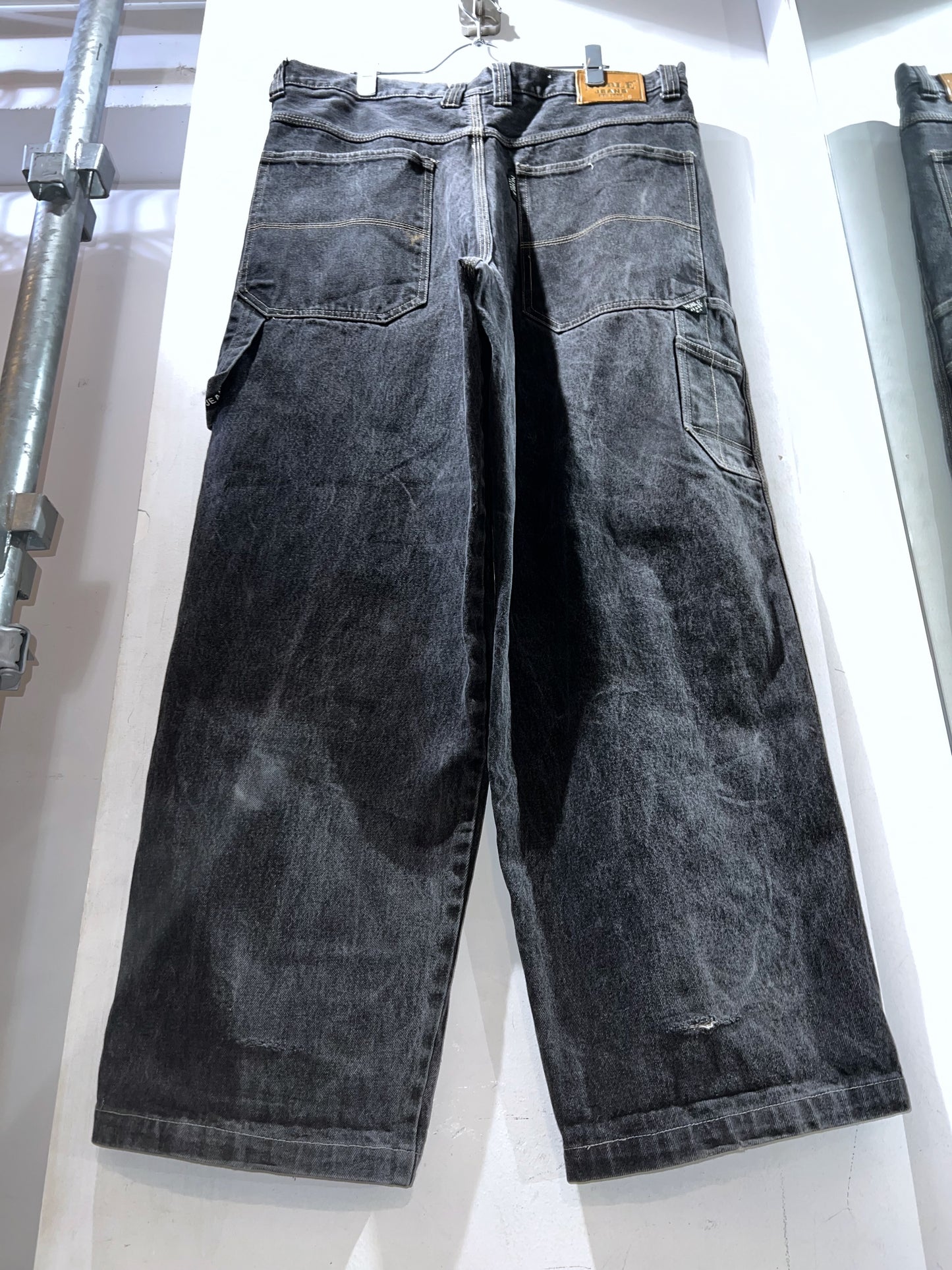 NOBLE JEANS Rugged Black Wide Denim Pants