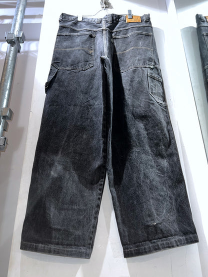NOBLE JEANS Rugged Black Wide Denim Pants