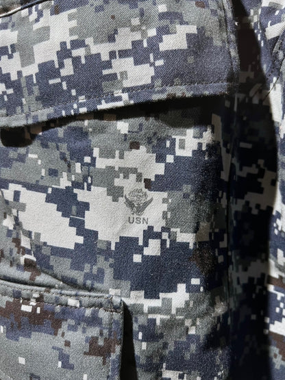 Blue Digital Camouflage Military Pants