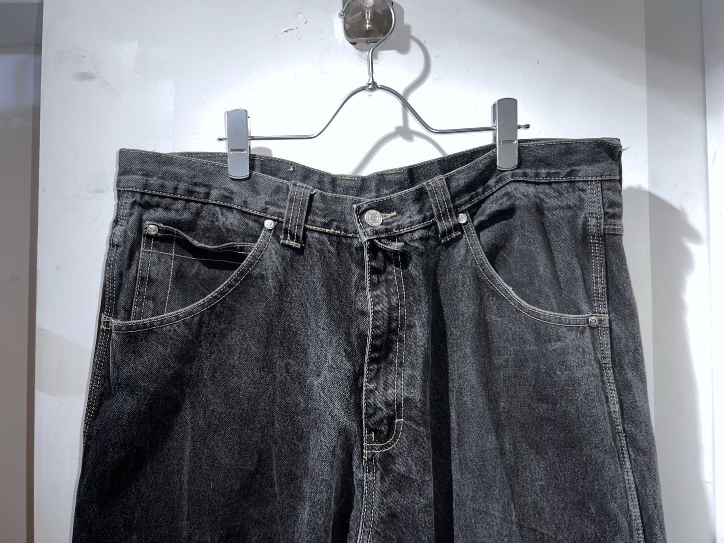 NOBLE JEANS Rugged Black Wide Denim Pants